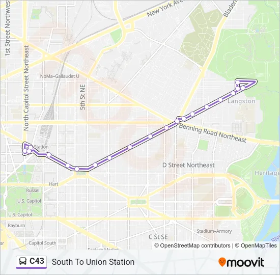 C43 Bus Line Map