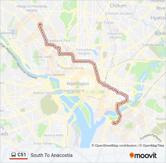 C51 Bus Line Map