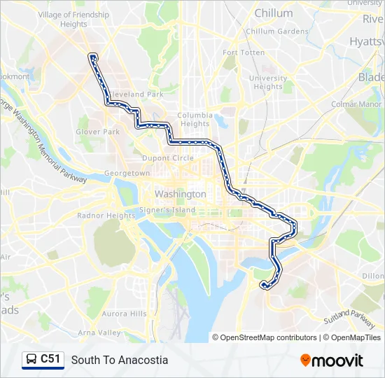 C51 Bus Line Map