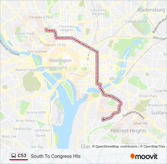 C53 Bus Line Map