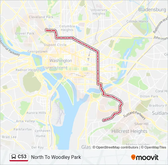 C53 Bus Line Map
