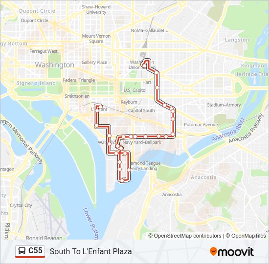 C55 Bus Line Map