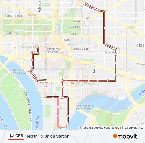 C55 Bus Line Map