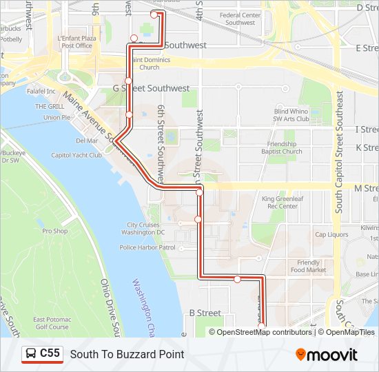 C55 Bus Line Map