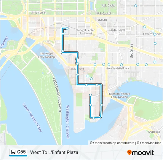 C55 Bus Line Map