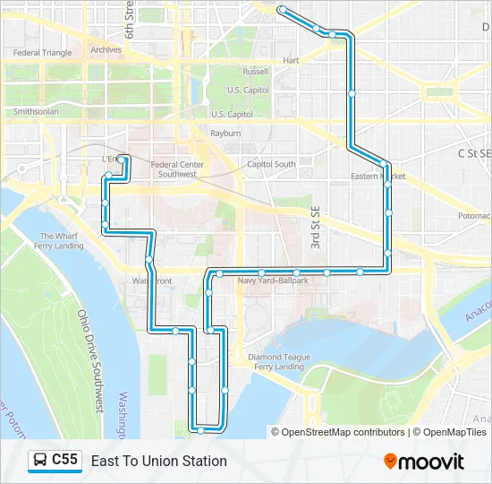 C55 Bus Line Map