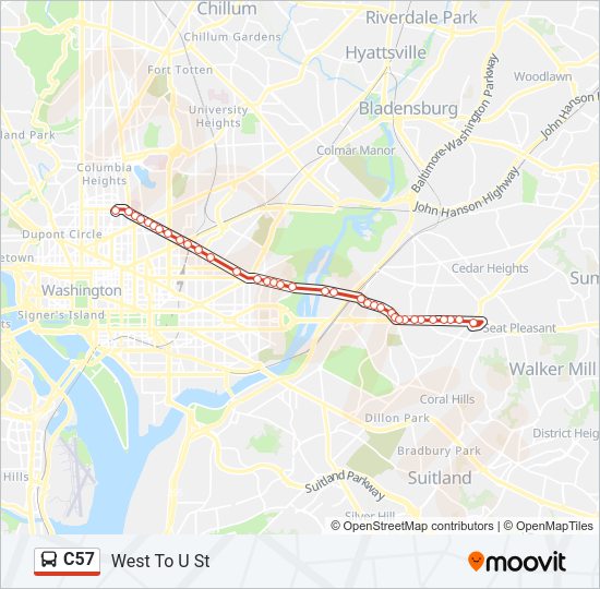 C57 Bus Line Map