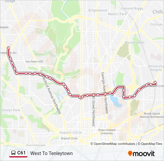 C61 Bus Line Map