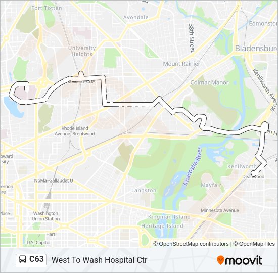 C63 Bus Line Map