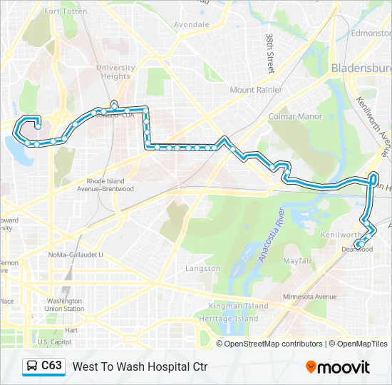 C63 Bus Line Map