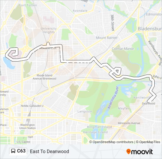 C63 Bus Line Map