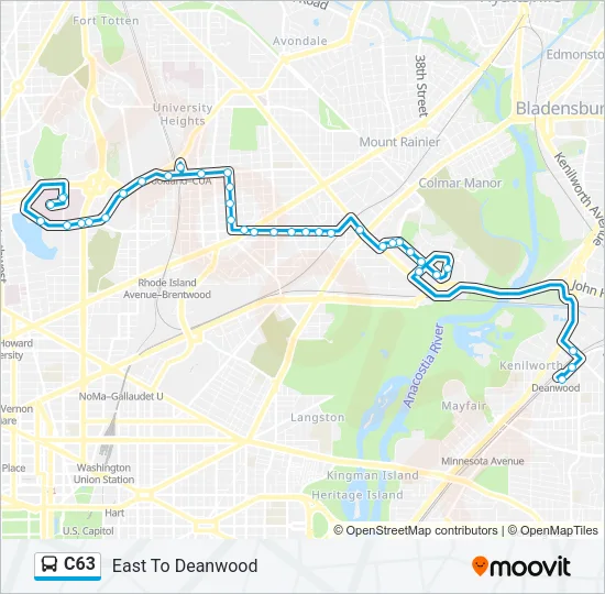 C63 Bus Line Map