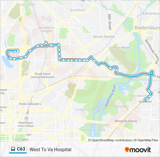C63 Bus Line Map