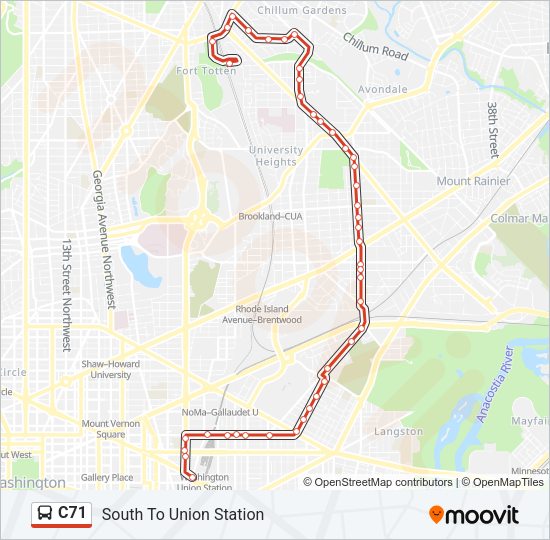 C71 Bus Line Map