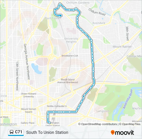 C71 Bus Line Map