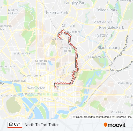C71 Bus Line Map