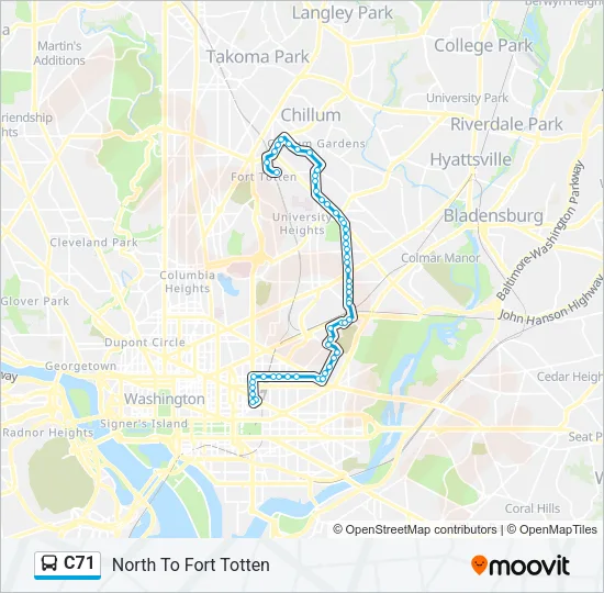 C71 Bus Line Map