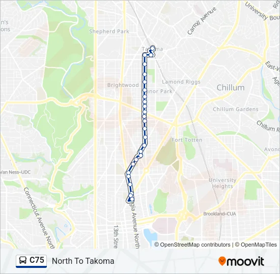 C75 Bus Line Map