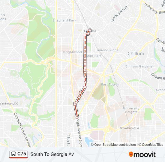 C75 Bus Line Map