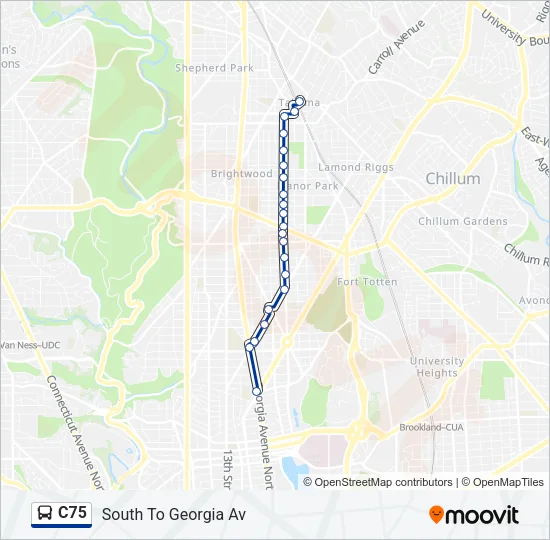 C75 Bus Line Map
