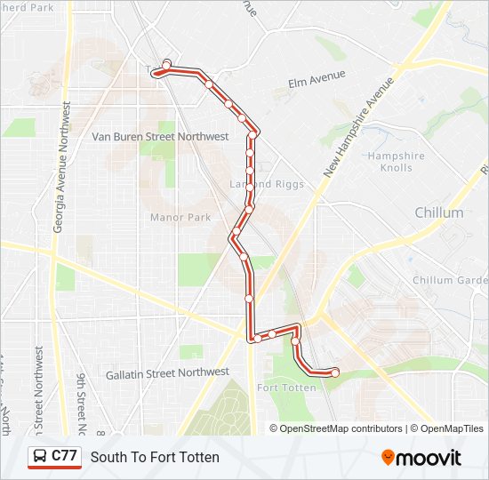 C77 Bus Line Map