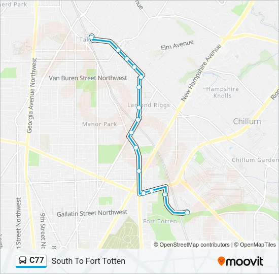 C77 Bus Line Map
