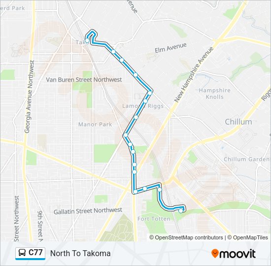 C77 Bus Line Map