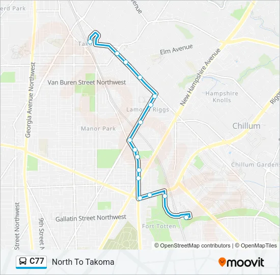 C77 Bus Line Map