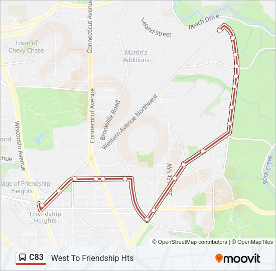 C83 Bus Line Map