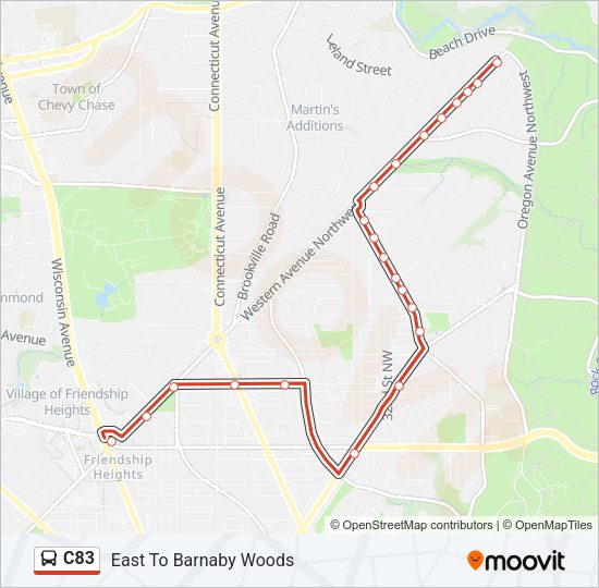 C83 Bus Line Map