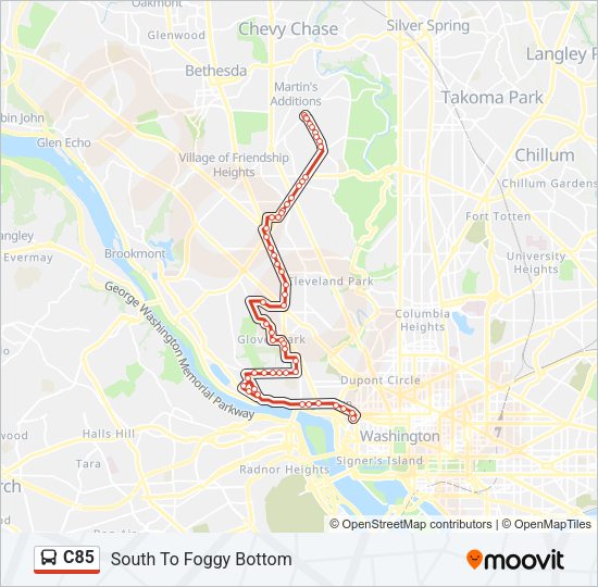 C85 Bus Line Map