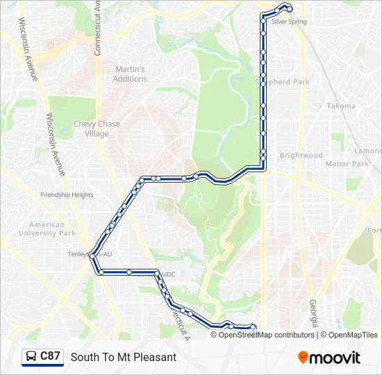 C87 Bus Line Map