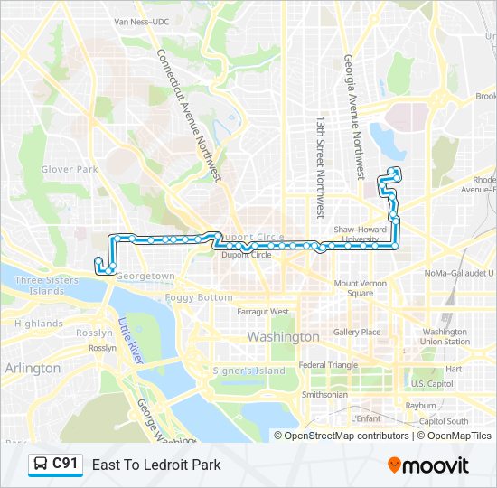 C91 Bus Line Map