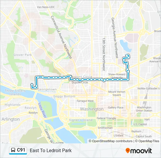 C91 Bus Line Map