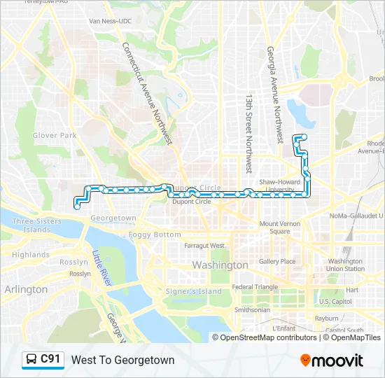 C91 Bus Line Map