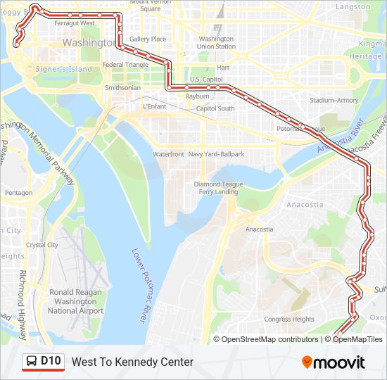 D10 Bus Line Map