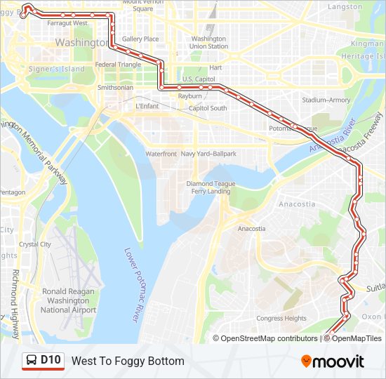 D10 Bus Line Map