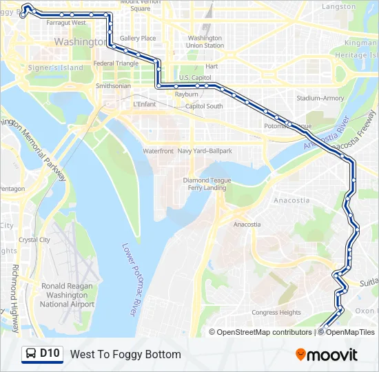 D10 Bus Line Map