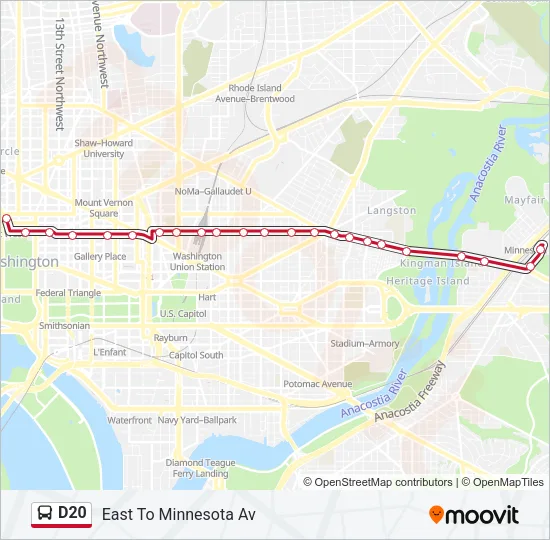D20 Bus Line Map