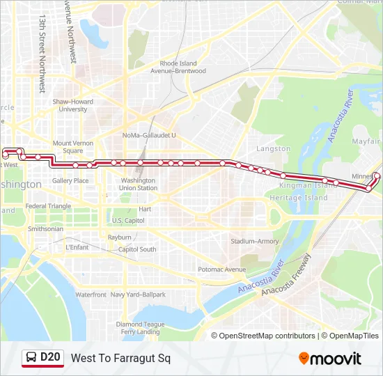 D20 Bus Line Map
