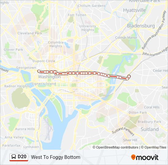 D20 Bus Line Map