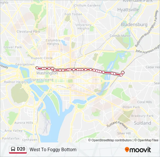 D20 Bus Line Map