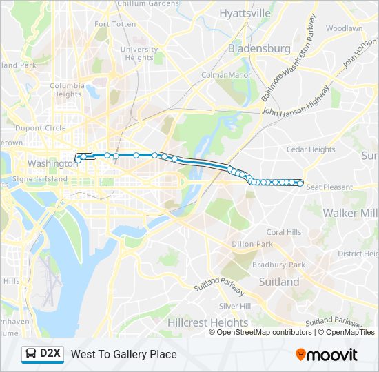 D2X Bus Line Map