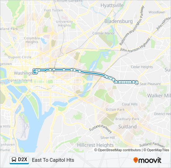 D2X Bus Line Map