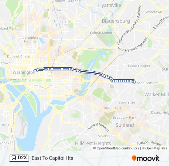 D2X Bus Line Map