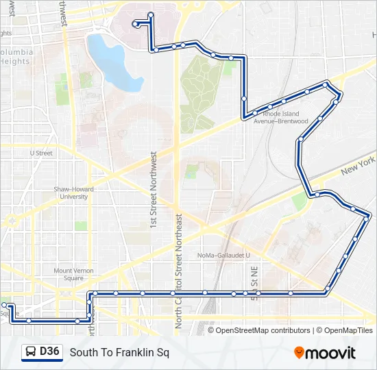 D36 Bus Line Map