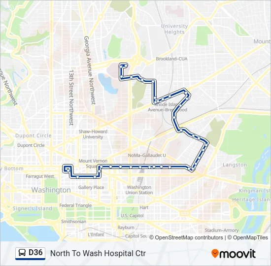 D36 Bus Line Map