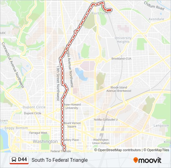 D44 Bus Line Map