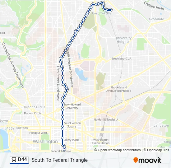 D44 Bus Line Map