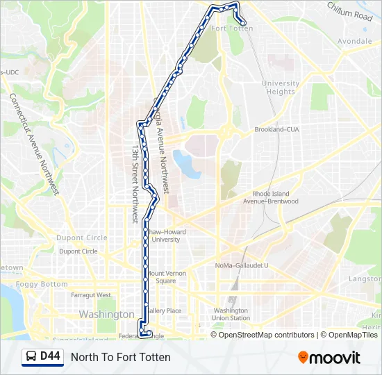 D44 Bus Line Map